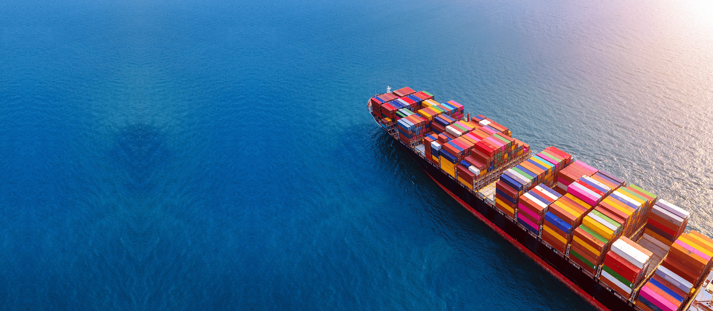 Container ship at sea